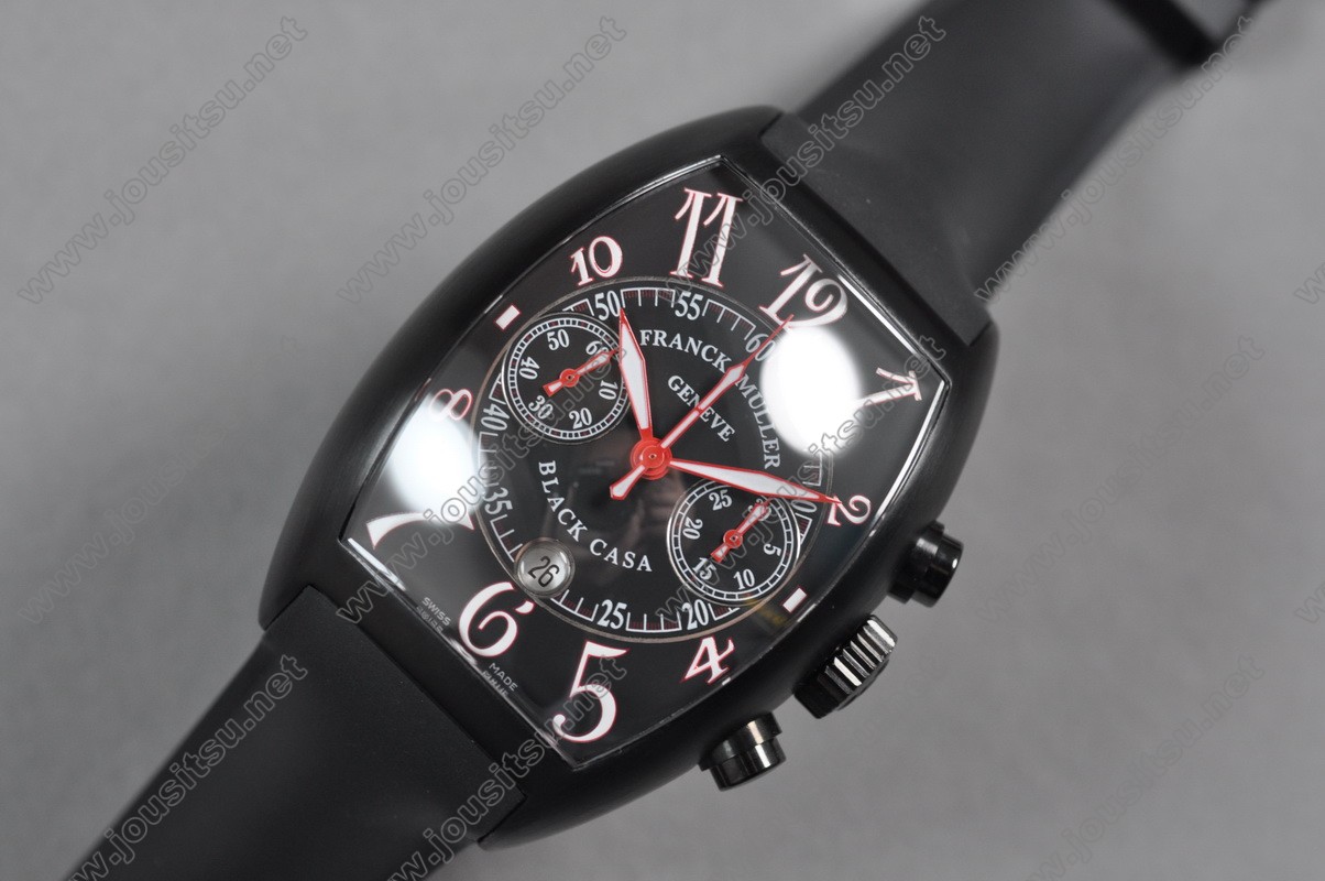 フランクミュラー Casablanca Chrono PVD/RU ブラックダイヤル A-7750 自動巻-NO.45612