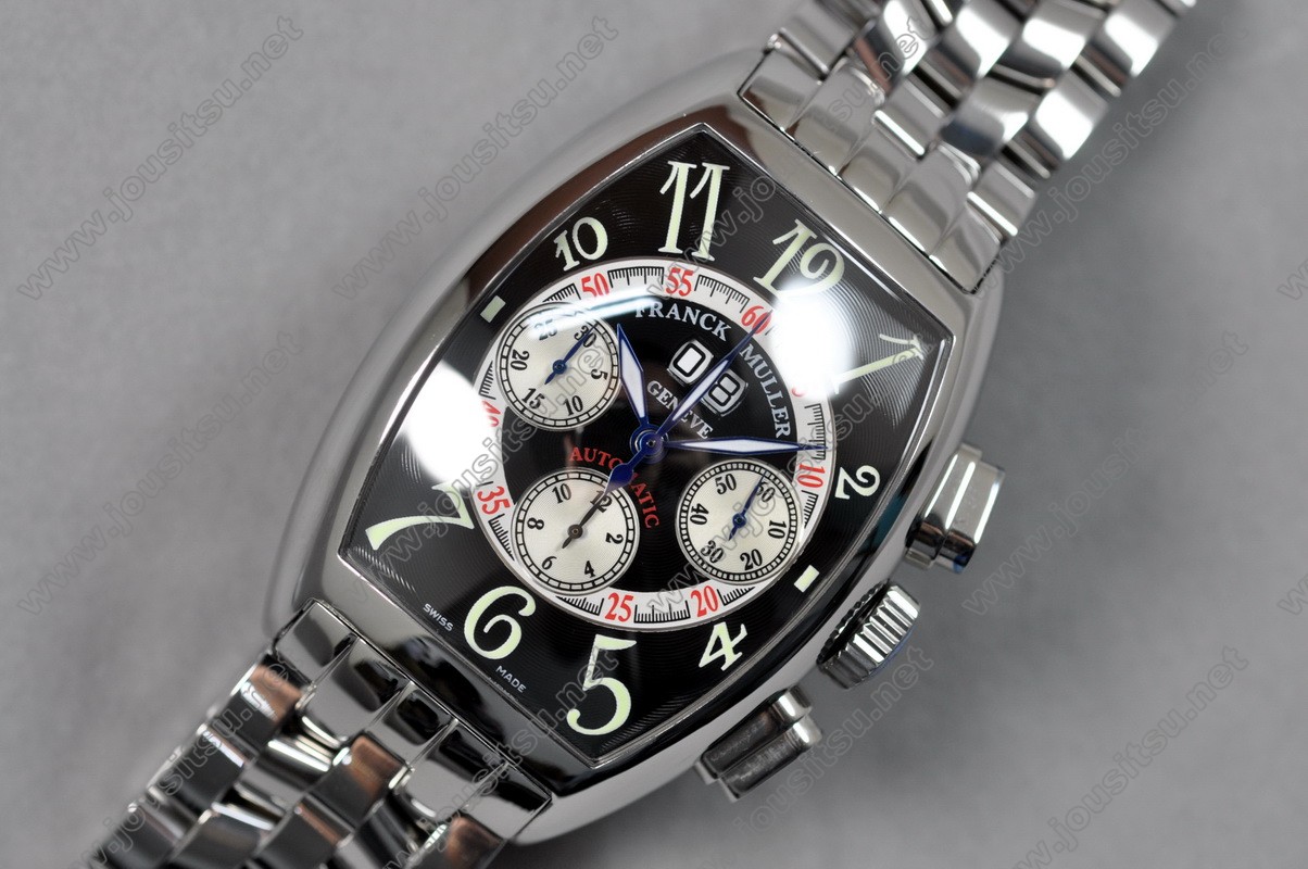 フランクミュラー Casablanca Big Date Chrono SS/SS ブラックダイヤル A-7750 自動巻-NO.45613