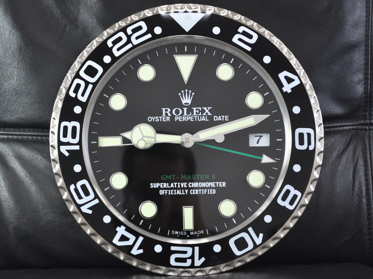 Rolex勞力士GMT Master系列壁掛時鐘不銹鋼外殼搭配機械走秒石英機芯