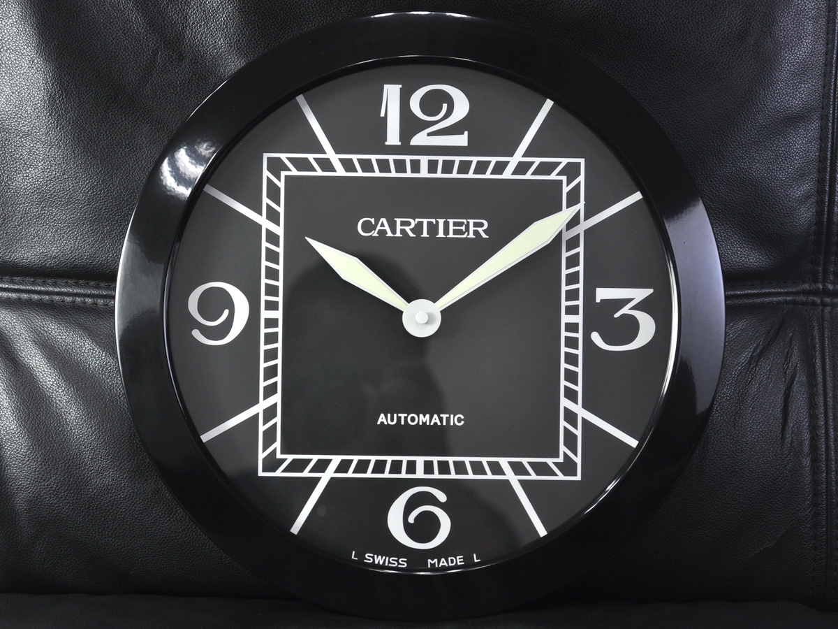 Cartier卡地亞Pasha系列壁掛時鐘黑色PVD塗層外殼搭配石英機芯