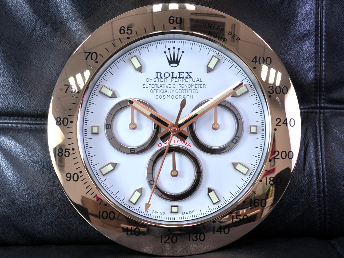 Rolex勞力士Daytona系列壁掛時鐘玫瑰金外殼搭配機械走秒石英機芯