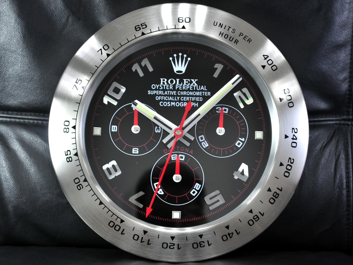 Rolex勞力士Daytona系列壁掛時鐘精鋼外殼搭配機械走秒石英機芯
