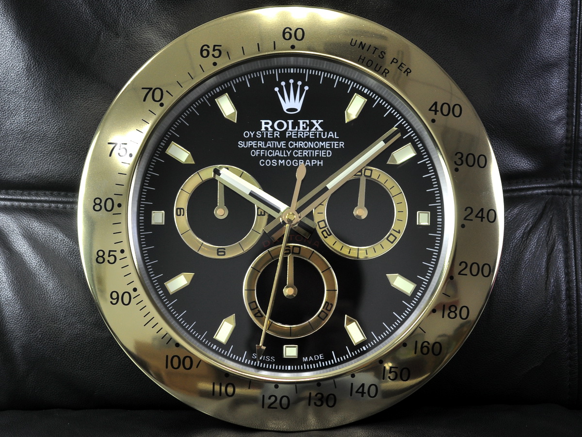 Rolex勞力士Daytona系列壁掛時鐘黃金外殼搭配機械走秒石英機芯