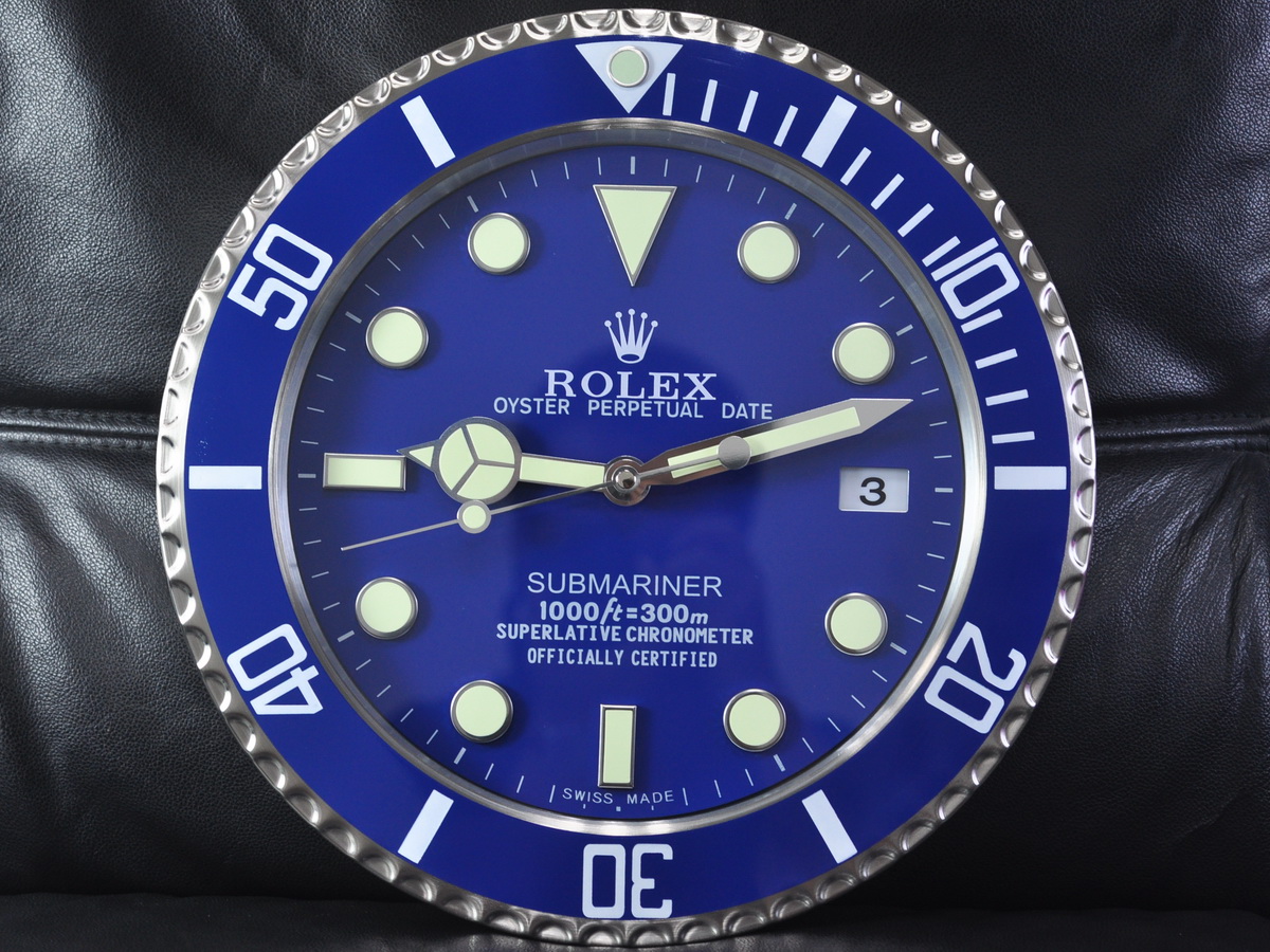 Rolex勞力士Submariner系列壁掛時鐘不銹鋼磨砂外殼搭配機械走秒石英機芯