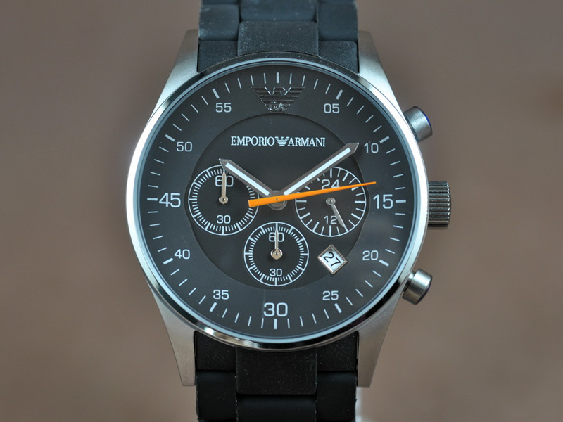 阿瑪尼【男性用】AR5858 不銹鋼錶殼包膠錶帶日本OS20石英計時機芯
