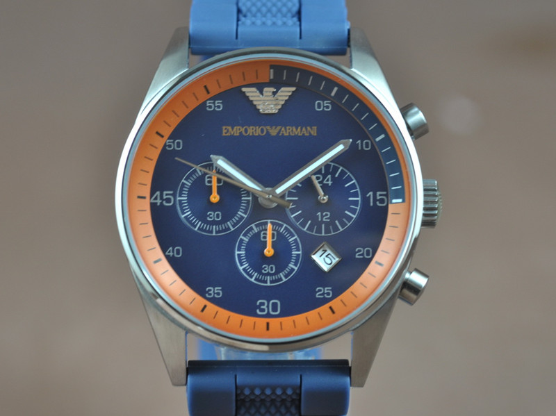 阿瑪尼【男性用】AR5864 不銹鋼錶殼橡膠錶帶日本VD53B石英計時機芯