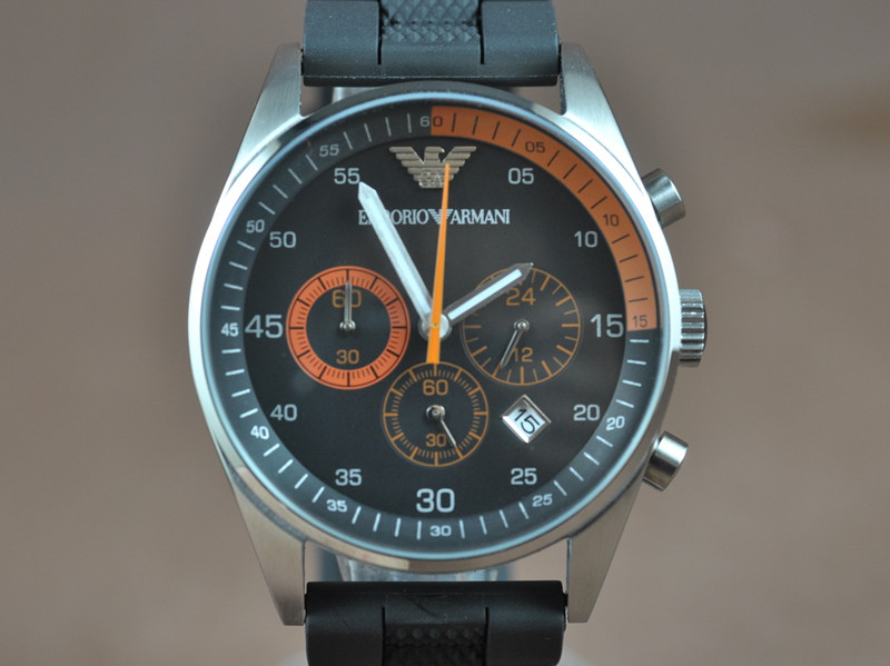 阿瑪尼【男性用】AR5866 不銹鋼錶殼橡膠錶帶日本VD53B石英計時機芯