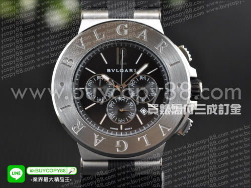 寶格麗【男性用】Diagono系列腕錶精鋼磨砂錶殼+精鋼表圈日本OS20石英計時機芯
