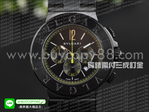 寶格麗【男性用】Diagono系列腕錶黑色DLC處理錶殼+DLC處理表圈日本OS20石英計時機芯