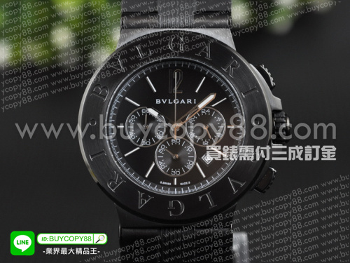 寶格麗【男性用】Diagono系列腕錶黑色DLC處理錶殼+DLC處理表圈日本OS20石英計時機芯