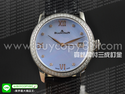 寶柏【女性用】Women女錶系列不銹鋼錶殼藍色珍珠母面盤瑞士石英機芯