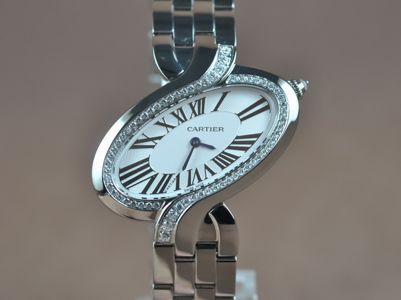 卡地亞【女性用】DELICES系列不銹鋼錶殼鑲嵌水鑽Swiss Ronda石英機芯