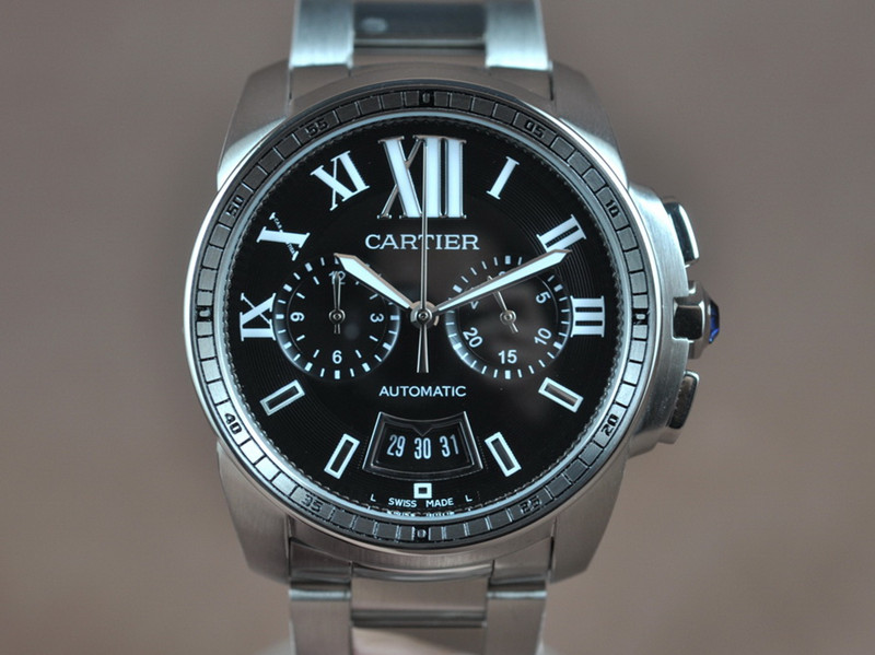 卡地亞【男性用】Calibre de Cartier系列不銹鋼錶殼不銹鋼錶帶VK石英機芯
