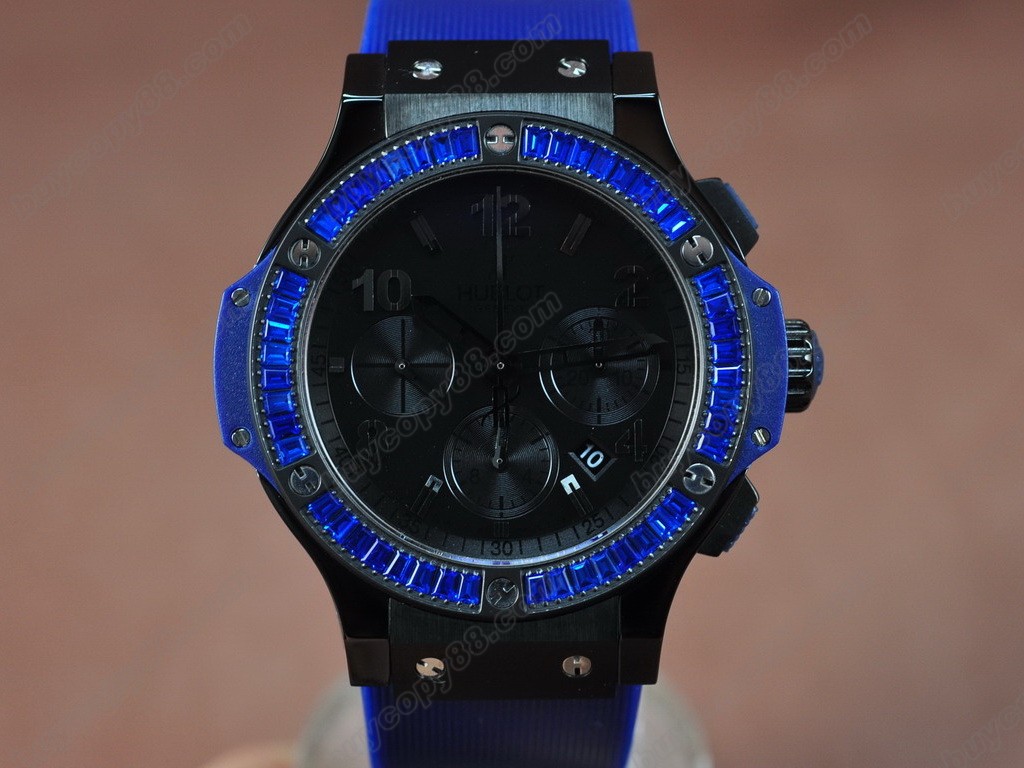 御博 【男性用】 Big Bang Ceramic/Sq Blue Diam Blk   Asian 7750 Valjoux 自動機芯搭載