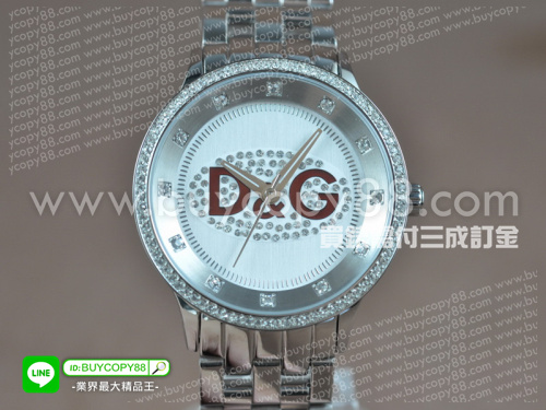 杜嘉班納D&G【女性用】不銹鋼錶殼銀白色面盤瑞士石英機芯