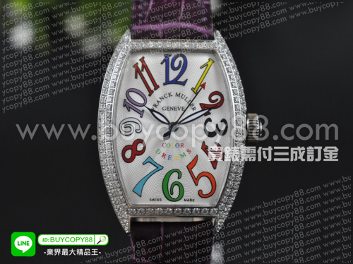 法蘭克穆勒【女性用】Color Dreams女士系列腕錶不銹鋼錶殼+鑲嵌鑽錶圈石英機芯