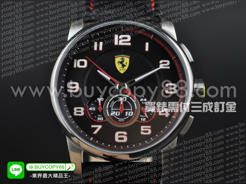 法拉利【男性用】Heritage系列不銹鋼錶殼原裝機JS50石英計時碼表機芯