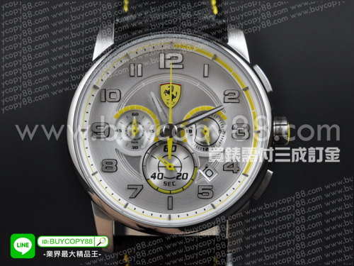 法拉利【男性用】Heritage系列不銹鋼錶殼原裝機VD63石英計時碼表機芯