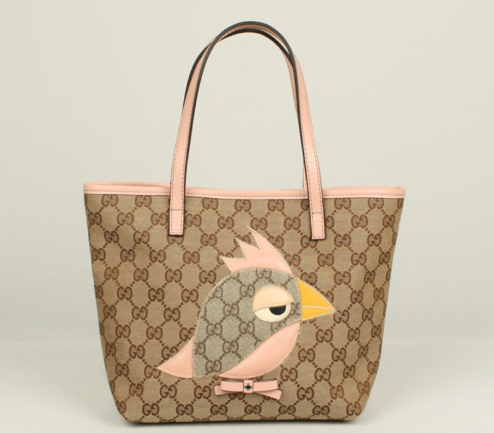 GUCCI-271101-pi-新款可愛鳥圖案裝飾肩背小購物包