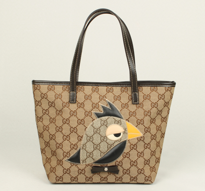 GUCCI-271101-wf-co-新款可愛鳥圖案裝飾肩背購物包