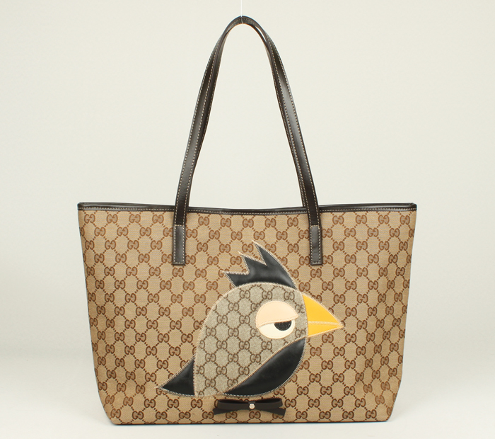GUCCI-271103-co-新款可愛鳥圖案裝飾肩背購物包