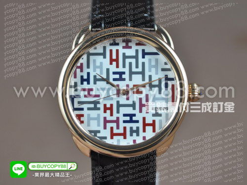 愛馬仕【男性用】Arceau系列(40mm) 玫瑰金錶殼彩色H面盤瑞士石英機芯
