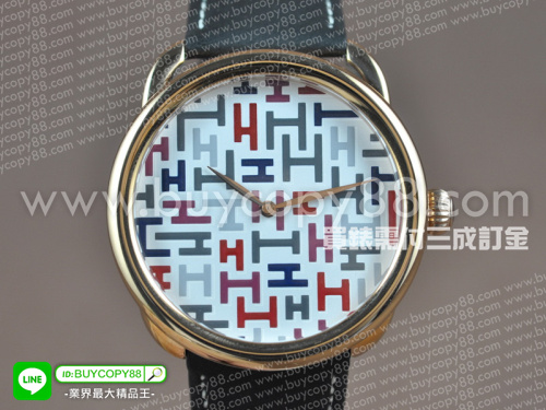 愛馬仕【女性用】Arceau系列42.5mm 玫瑰金錶殼彩色H面盤自動機械機芯
