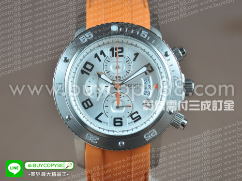 愛馬仕【男性用】Clipper系列不銹鋼錶殼銀白色太陽紋面盤日本OS10計時機芯