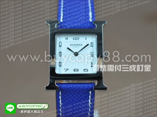 愛馬仕【女性用】H-Hour系列頂級版不銹鋼錶殼白色油壓紋面盤瑞士RONDA石英機芯