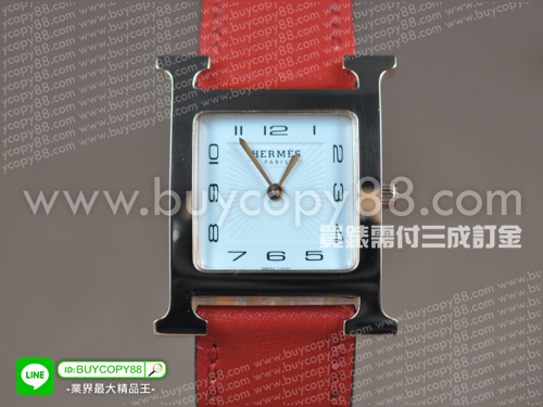 愛馬仕【女性用】H-Hour系列頂級版玫瑰金錶殼白色油壓紋面盤瑞士RONDA石英機芯