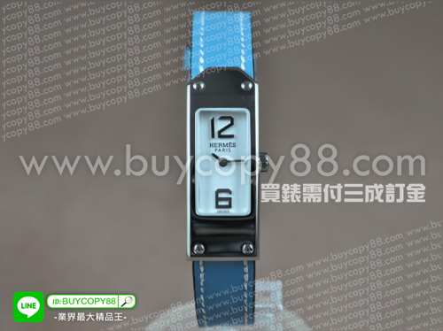 愛馬仕【女性用】Kelly2系列頂級版不銹鋼錶殼白色面盤瑞士RONDA石英機芯