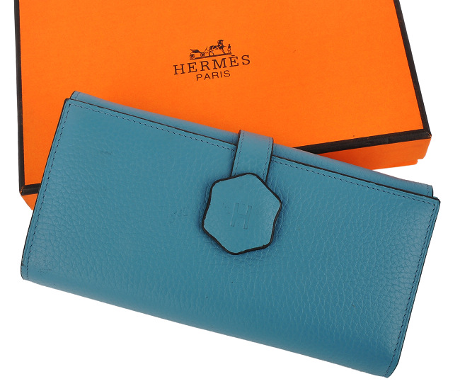Hermes-534-blue藍色錢夾