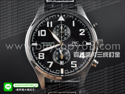 萬國錶【男性用】Pilots Watches系列-噴火戰機計時腕錶不銹鋼錶殼VD67A石英計時機芯