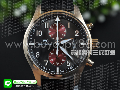 萬國錶【影片實測】Pilots Watches飛行員系列2014最新噴火戰機計時腕錶玫瑰金錶殼7750計時碼表機芯