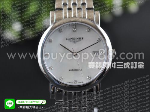浪琴【男性用】Elegant博雅系列不銹鋼拋光錶殼+精鋼錶帶A-Mingzhu自動機械機芯
