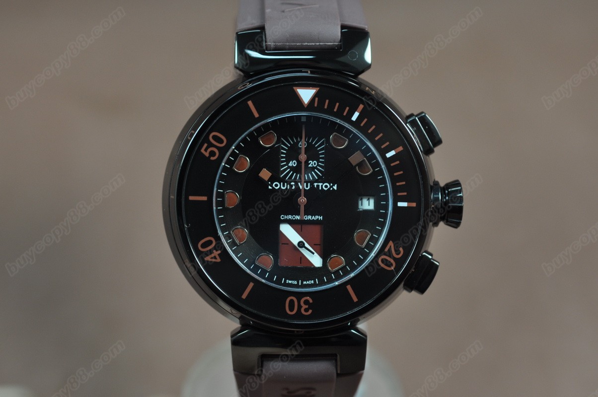 路易威登Louis Vuitton Tambour Diving Ⅱ PVD/RU Black Dial Jap OS10石英機芯