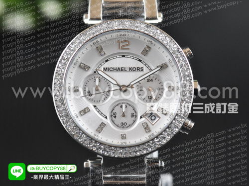 Michael Kors 邁可·寇斯不銹鋼錶殼白色面盤日本VK石英計時機芯