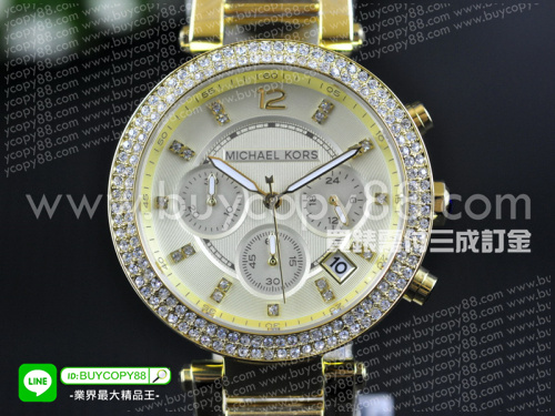 Michael Kors 邁可·寇斯黃金錶殼黃色面盤日本VK石英計時機芯