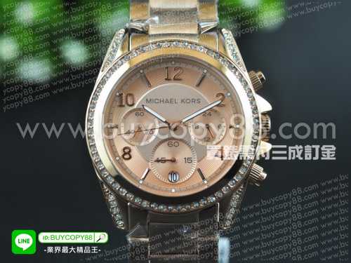 Michael Kors 邁可·寇斯玫瑰金錶殼玫瑰金色面盤日本VK石英計時機芯