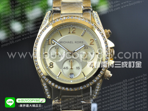 Michael Kors 邁可·寇斯黃金錶殼金色面盤日本VK石英計時機芯