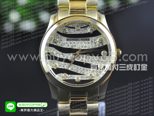 Michael Kors邁克•科爾斯黃金錶殼鑽石面盤日本石英機芯
