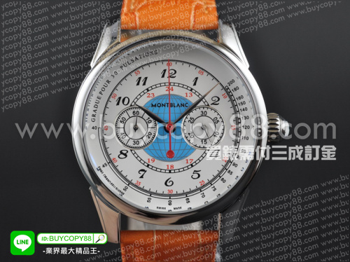 萬寶龍【男性用】Villeret維萊爾1858系列不銹鋼錶殼白色面盤日本VK石英計時機芯