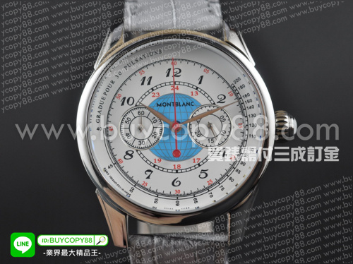 萬寶龍【男性用】Villeret維萊爾1858系列不銹鋼錶殼白色面盤日本VK石英計時機芯