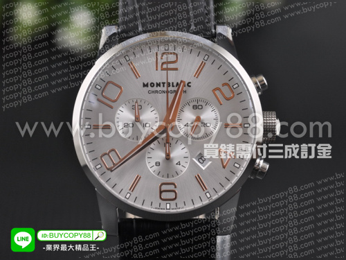 萬寶龍【男性用】Timewalk時光行者係列腕錶不銹鋼錶殼銀白色太陽紋面盤瑞士石英計時機芯