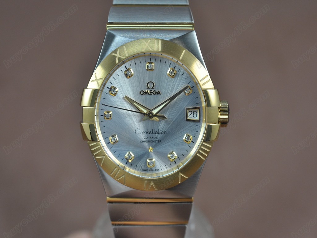 歐米茄 【男性用】 Constellation Chronometer 38mm 18K Wrapped TT Silver dial Swiss SW200自動機芯搭載　