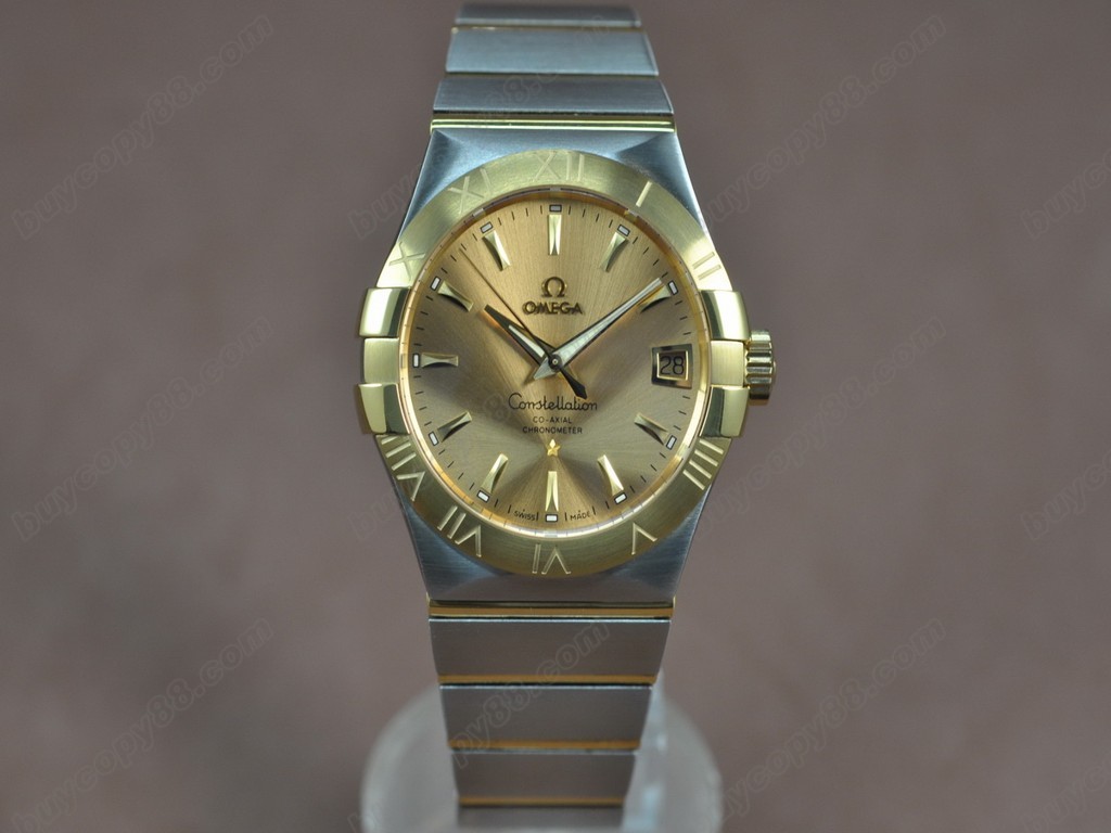 歐米茄 【男性用】Constellation Chronometer 38mm 18K Wrapped TT Gold dial Swiss SW200自動機芯搭載　