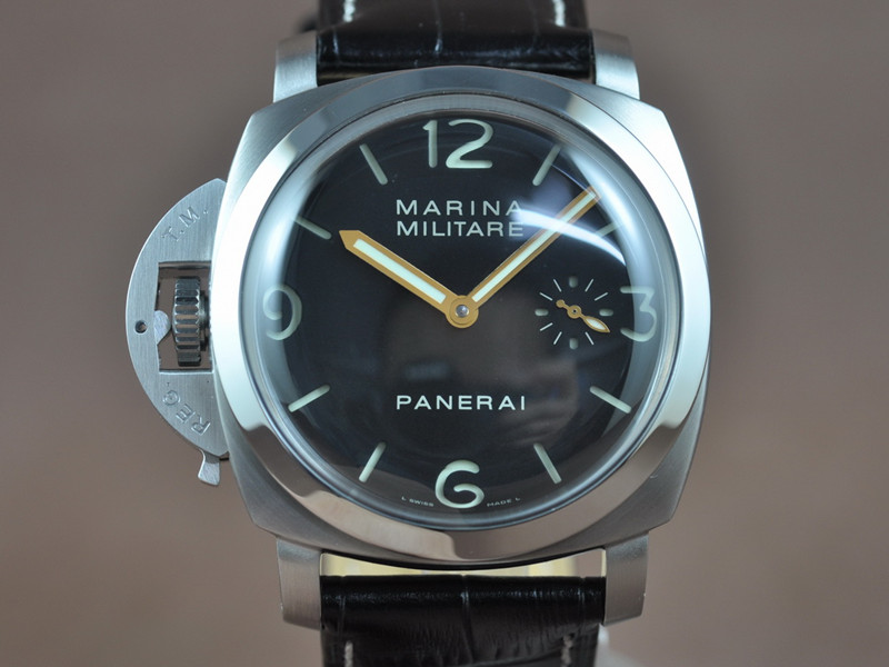 沛納海【男性用】PAM00217 Luminor Marina Militrae 不銹鋼錶殼6497手上鍊機芯
