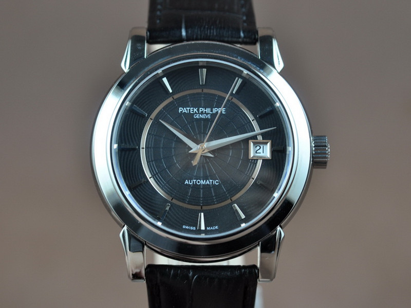 百達翡麗【男性用】Calastrava系列不銹鋼錶殼真皮皮帶2824自動機芯