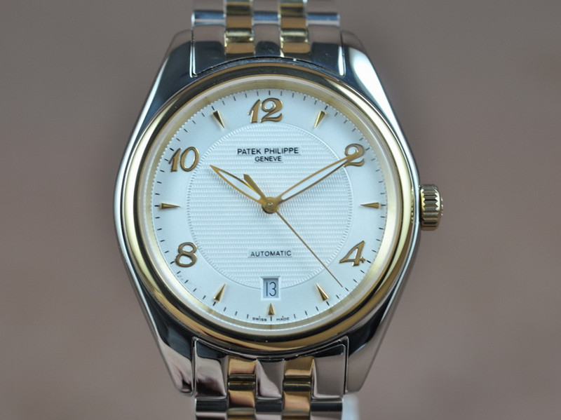 百達翡麗【男性用】Calastrava系列不銹鋼錶殼間黃金錶帶2824-2自動機芯