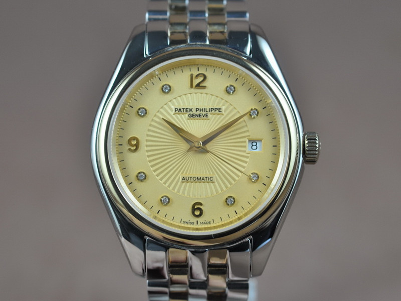 百達翡麗【男性用】Calastrava系列不銹鋼錶殼間黃金錶帶2824-2自動機芯